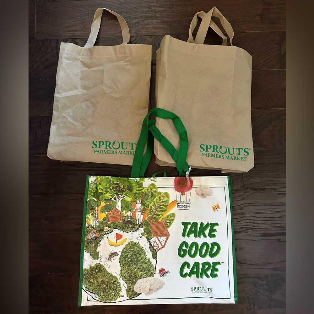 Sprouts Farmers Market Reusable Tote Bags Set of 3